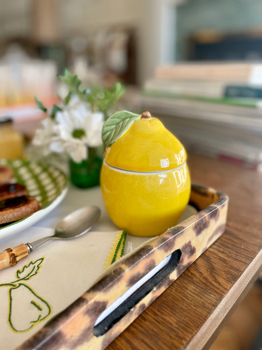 Sucrier/confiturier en forme de citron