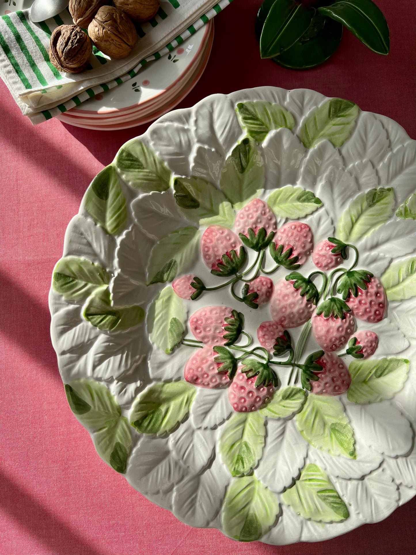 Plat à gâteaux sur pied framboises Made in Italy
