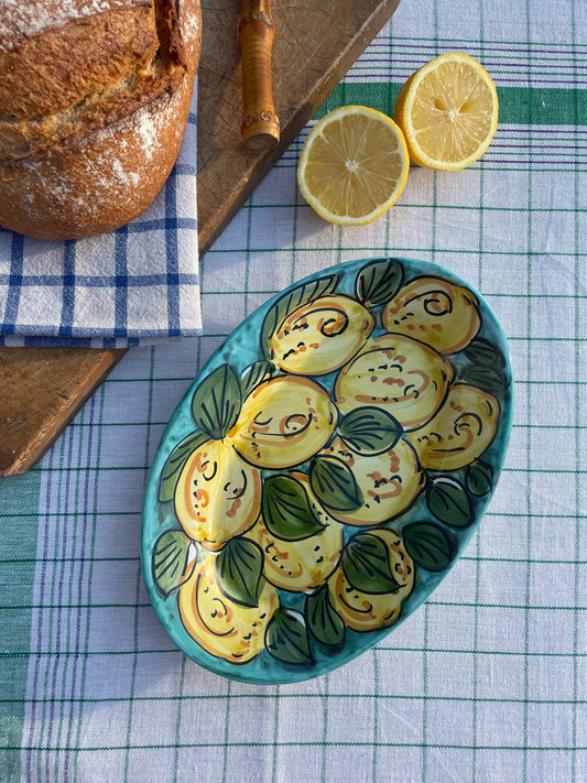 Plat citrons turquoise Made in Italy
