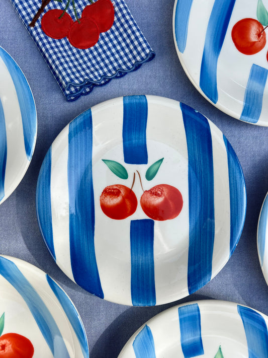 6 assiettes dessert cerises Made in Italy