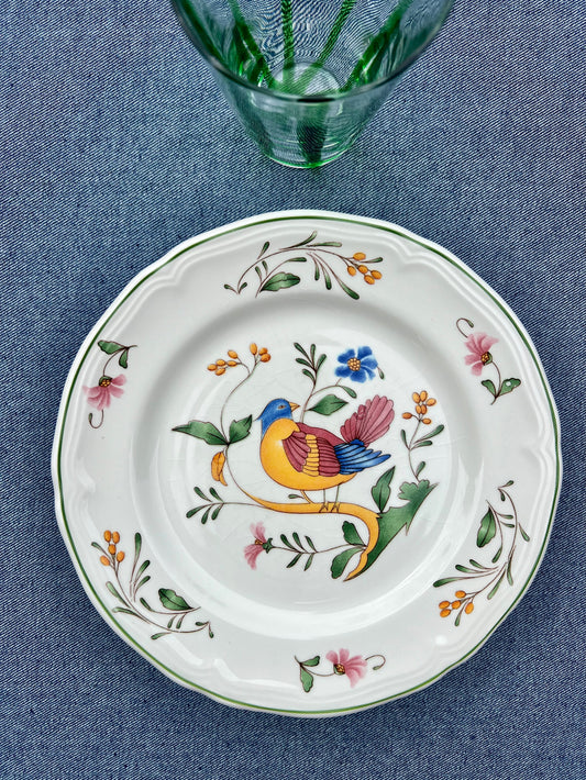 7 assiettes à dessert oiseaux