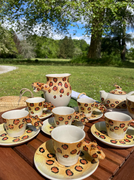 Ensemble café/théière leopard