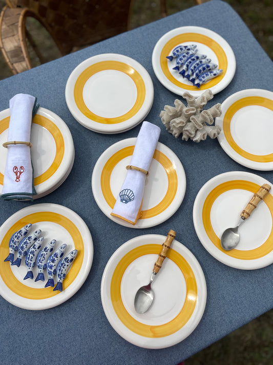 12 assiettes à dessert peintes à la main