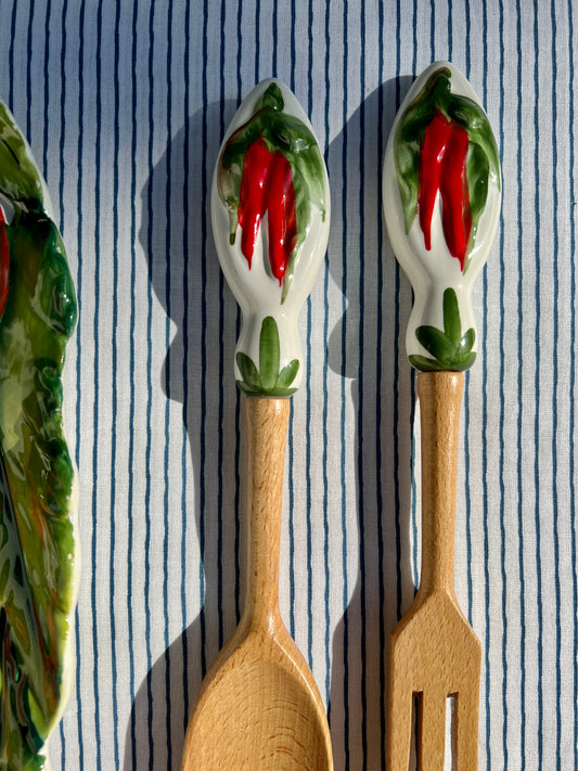 Couverts à salade piments