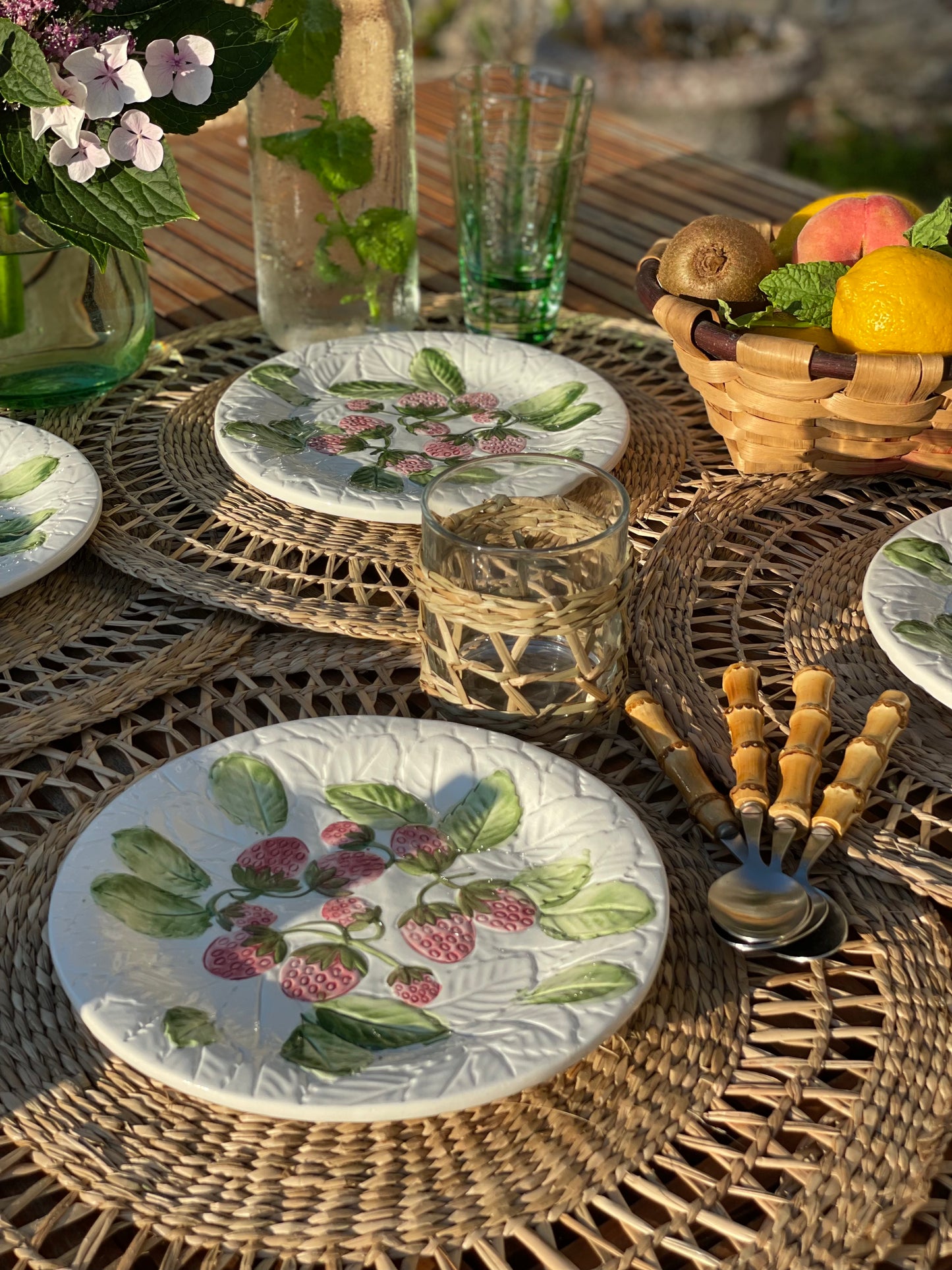 5 assiettes à dessert fraises Made in Italy