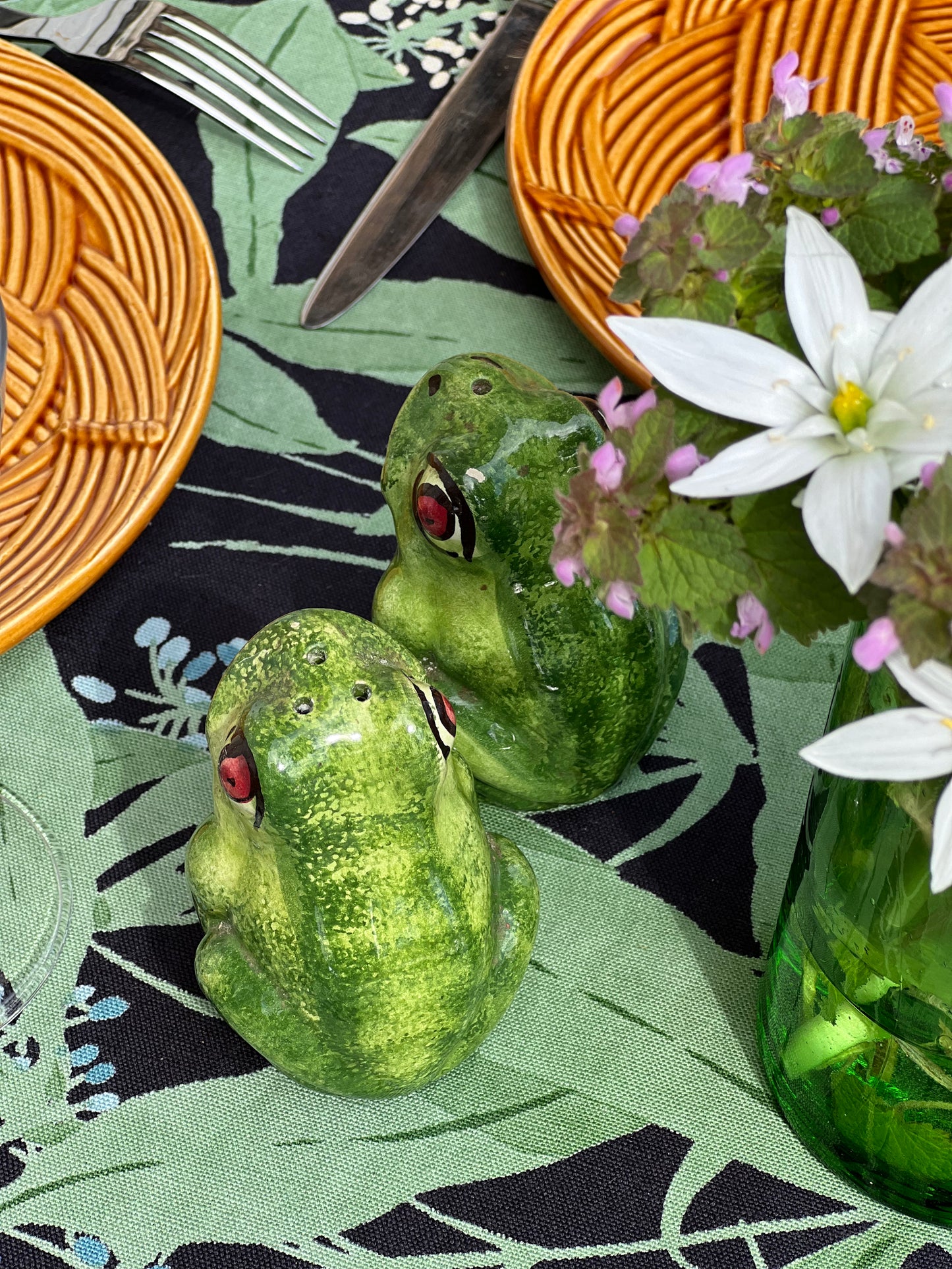 Salière et poivrière grenouilles