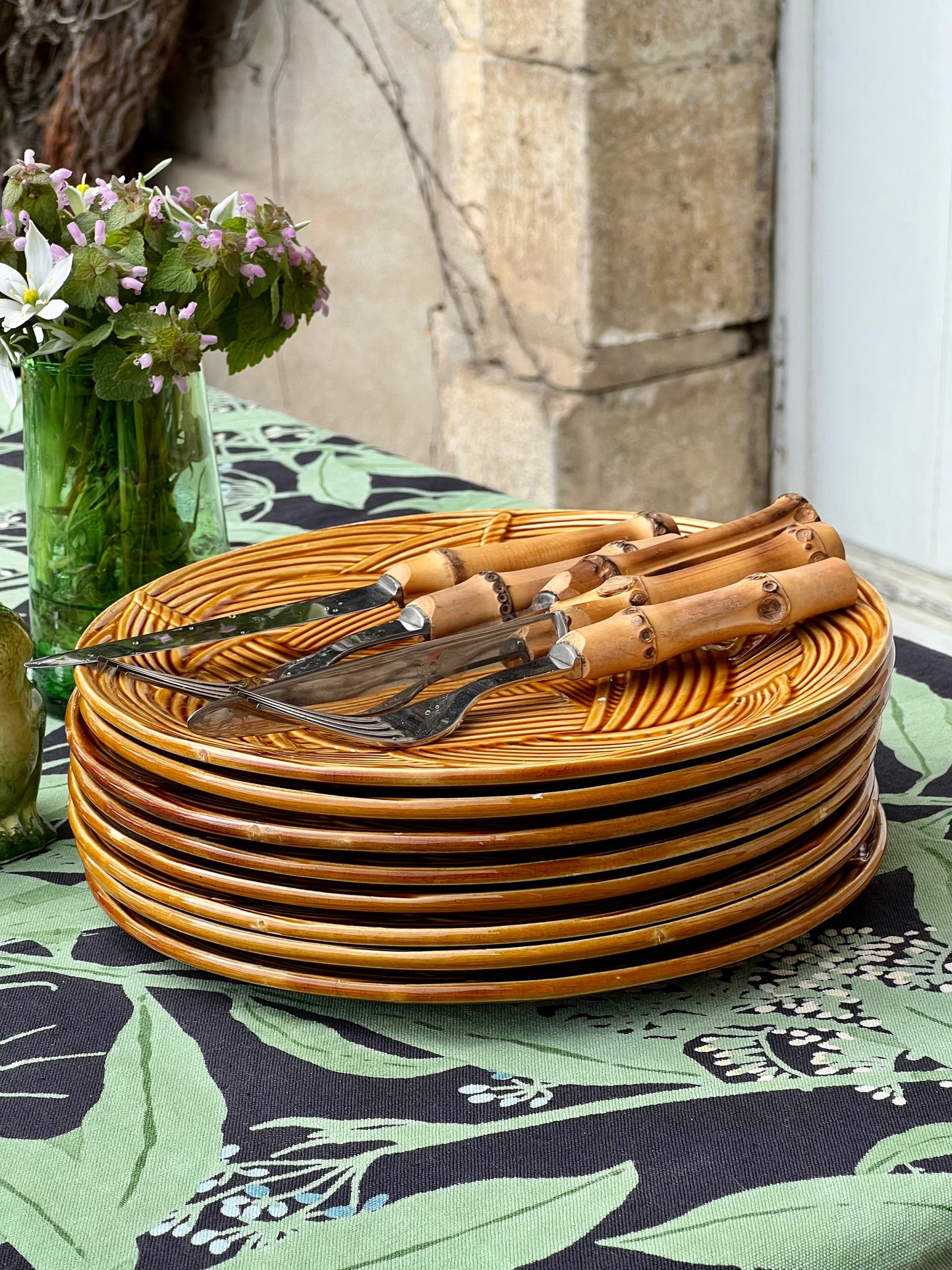 8 assiettes plates cordes GIEN