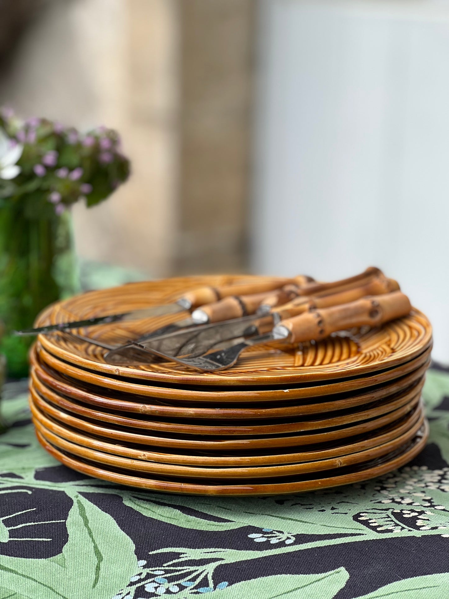 8 assiettes plates cordes GIEN