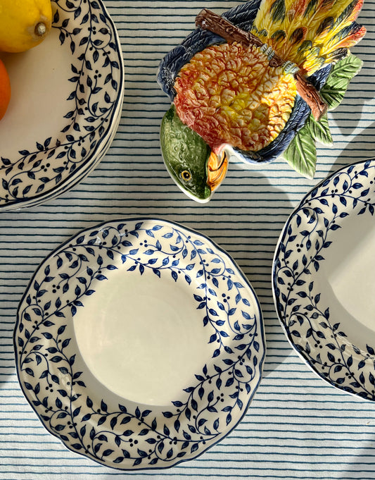 6 assiettes à dessert feuilles