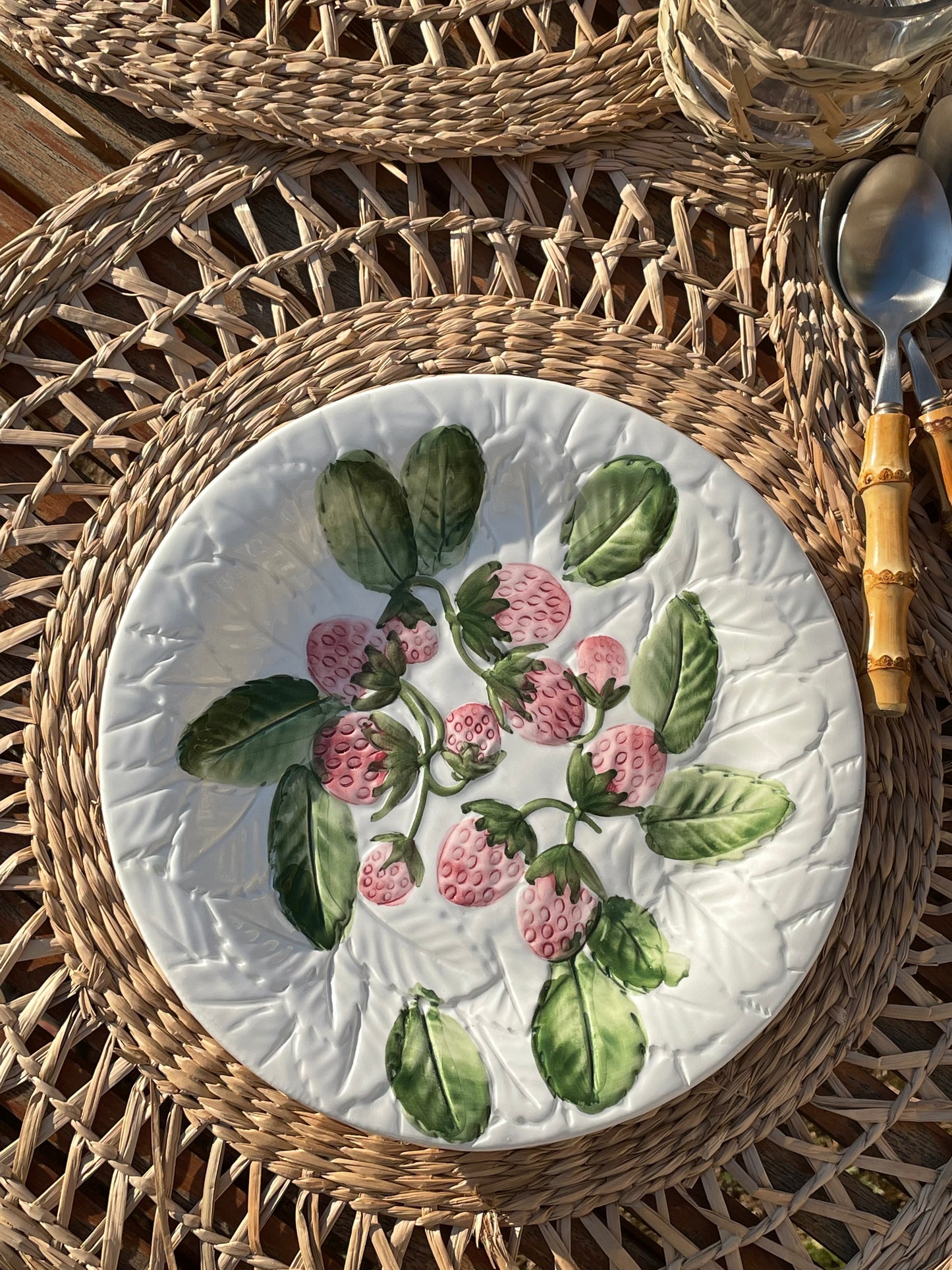 5 assiettes à dessert fraises Made in Italy