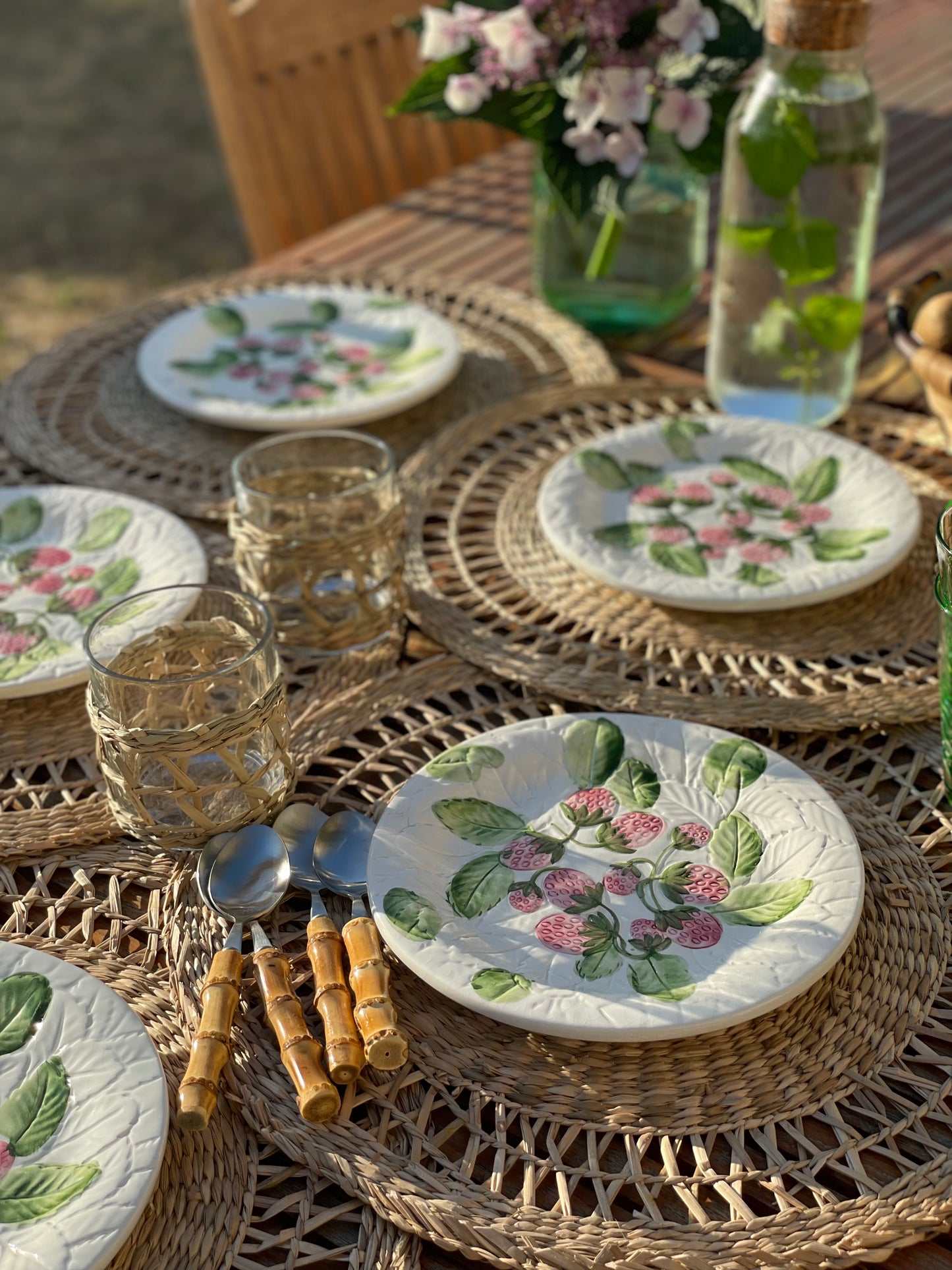 5 assiettes à dessert fraises Made in Italy