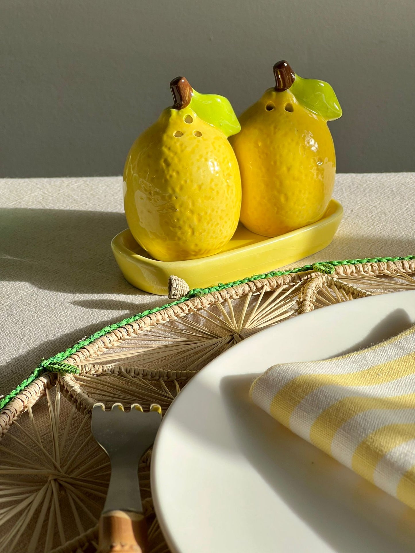 Salière poivrière citrons Made in Italy