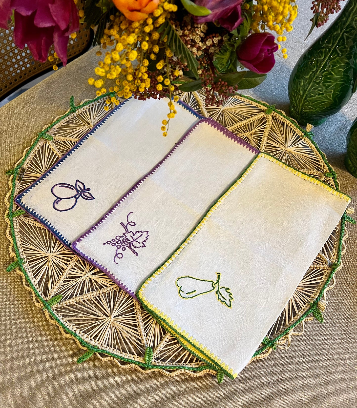 9 Serviettes de table  fruits