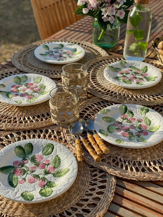 5 assiettes à dessert fraises Made in Italy