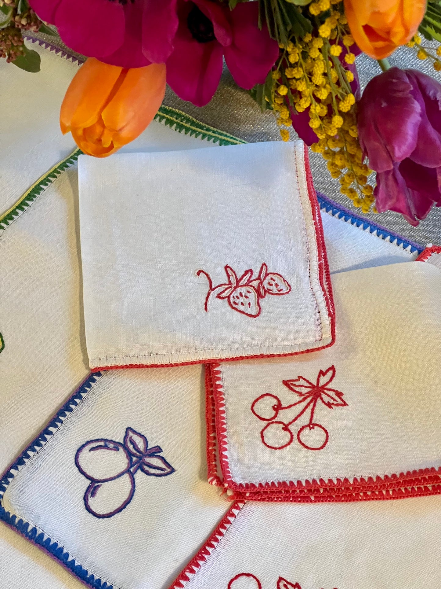 9 Serviettes de table  fruits