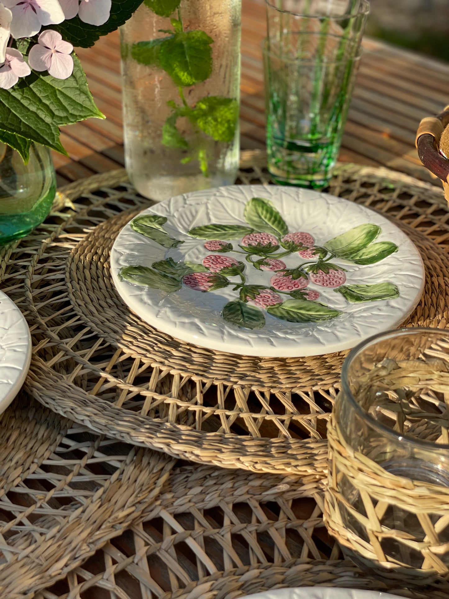 5 assiettes à dessert fraises Made in Italy